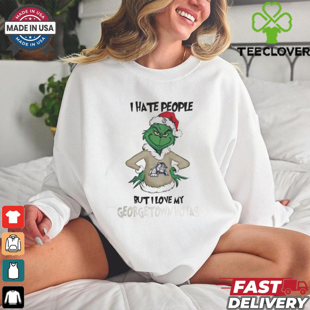 I Hate People But I Love My Georgetown Hoyas Grinch Merry Christmas Shirt I Hate People But I Love My Georgetown Hoyas Grinch Merry Christmas Shirt