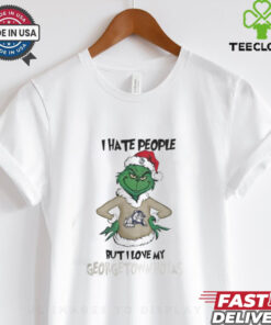 I Hate People But I Love My Georgetown Hoyas Grinch Merry Christmas Shirt