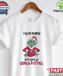 I Hate People But I Love My Georgia Bulldogs Grinch Christmas Shirt
