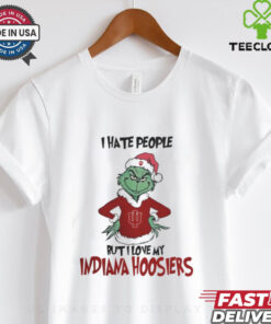 I Hate People But I Love My Indiana Hoosiers Grinch Merry Christmas Shirt