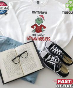 I Hate People But I Love My Indiana Hoosiers Grinch Merry Christmas Shirt