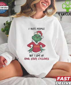 I Hate People But I Love My Iowa State Cyclones Grinch Merry Christmas Shirt