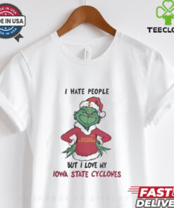 I Hate People But I Love My Iowa State Cyclones Grinch Merry Christmas Shirt