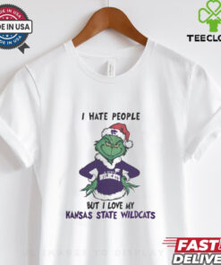 I Hate People But I Love My Kansas State Wildcats Grinch Merry Christmas Shirt