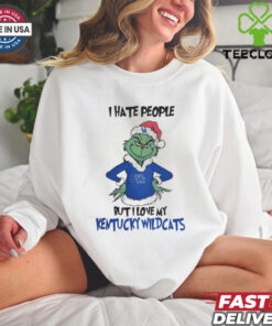 I Hate People But I Love My Kentucky Wildcats Grinch Merry Christmas Shirt