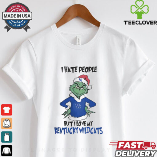 I Hate People But I Love My Kentucky Wildcats Grinch Merry Christmas Shirt