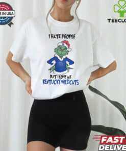 I Hate People But I Love My Kentucky Wildcats Grinch Merry Christmas Shirt