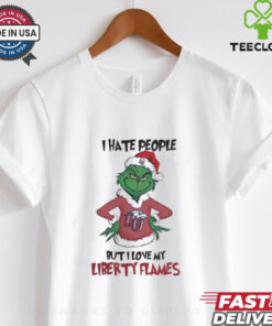 I Hate People But I Love My Liberty Flames Grinch Merry Christmas Shirt