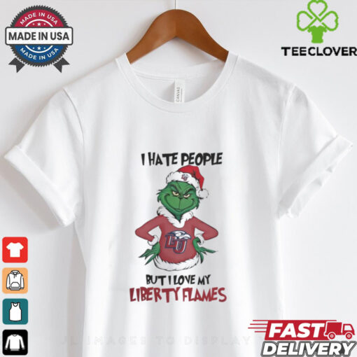 I Hate People But I Love My Liberty Flames Grinch Merry Christmas Shirt