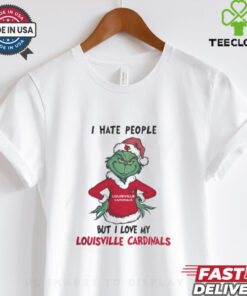 I Hate People But I Love My Louisville Cardinals Grinch Merry Christmas Shirt