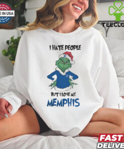 I Hate People But I Love My Memphis Tigers Grinch Merry Christmas Shirt