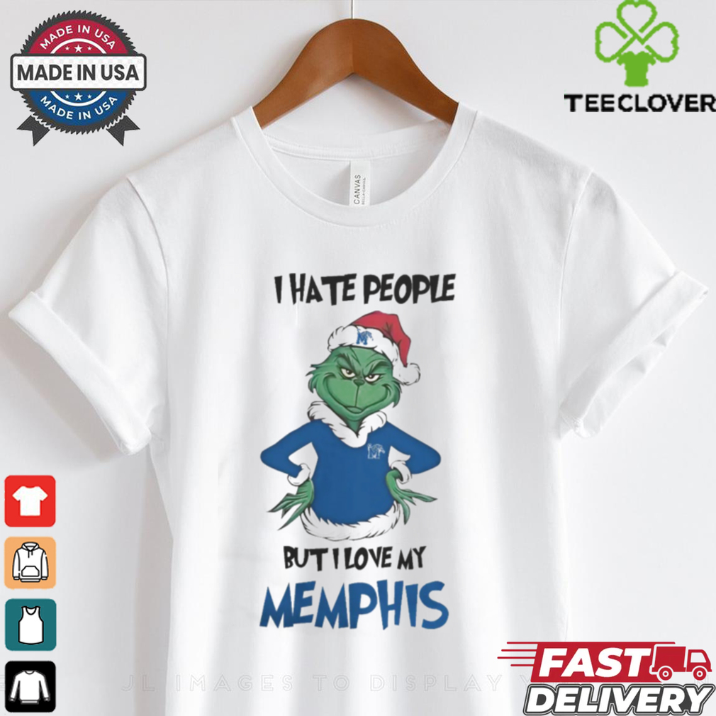 I Hate People But I Love My Memphis Tigers Grinch Merry Christmas Shirt I Hate People But I Love My Memphis Tigers Grinch Merry Christmas Shirt
