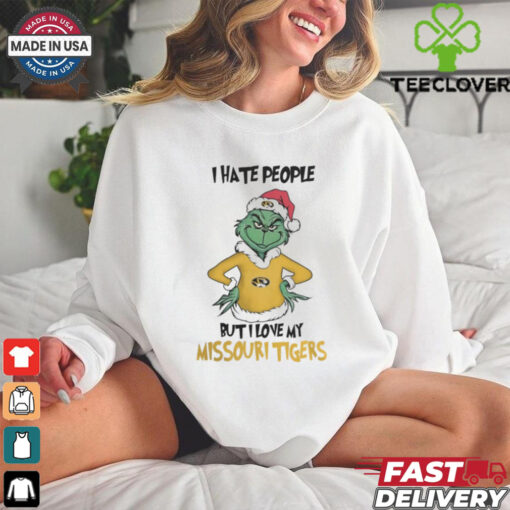 I Hate People But I Love My Missouri Tigers Grinch Merry Christmas Shirt