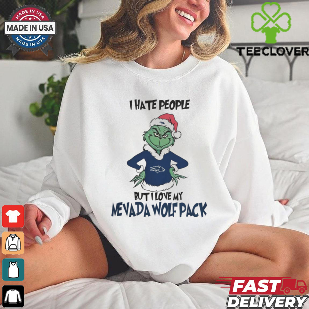 I Hate People But I Love My Nevada Wolf Pack Grinch Merry Christmas Shirt I Hate People But I Love My Nevada Wolf Pack Grinch Merry Christmas Shirt