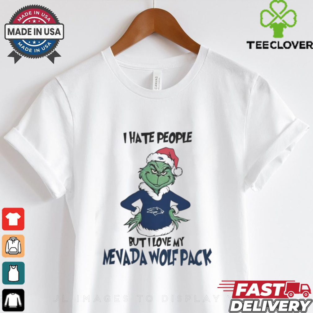 I Hate People But I Love My Nevada Wolf Pack Grinch Merry Christmas Shirt I Hate People But I Love My Nevada Wolf Pack Grinch Merry Christmas Shirt