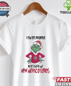 I Hate People But I Love My New Mexico Lobos Grinch Merry Christmas Shirt