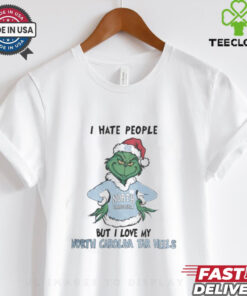 I Hate People But I Love My North Carolina Tar Heels Grinch Merry Christmas Shirt
