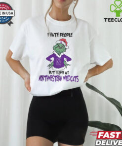 I Hate People But I Love My Northwestern Wildcats Grinch Merry Christmas Shirt