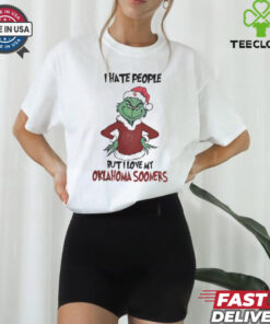 I Hate People But I Love My Oklahoma Sooners Grinch Merry Christmas Shirt