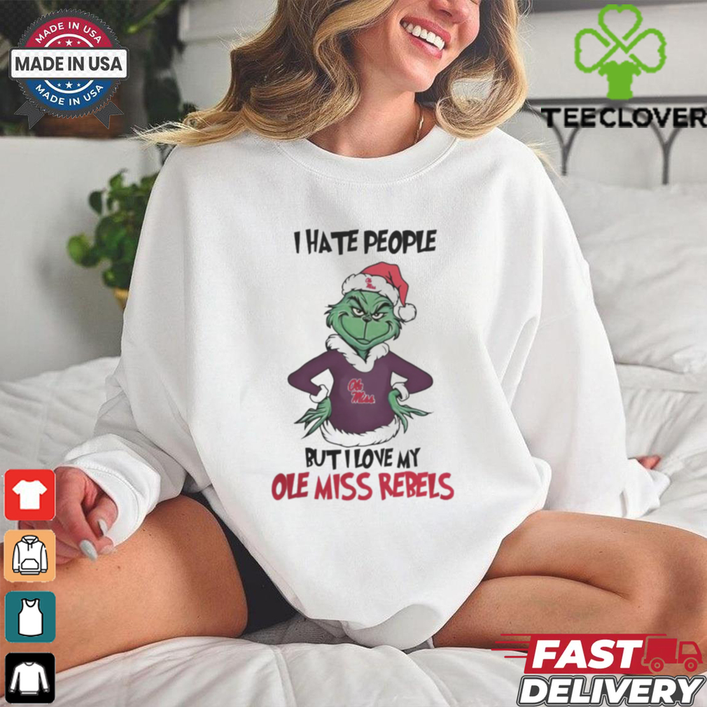 I Hate People But I Love My Ole Miss Rebels Grinch Merry Christmas Shirt I Hate People But I Love My Ole Miss Rebels Grinch Merry Christmas Shirt