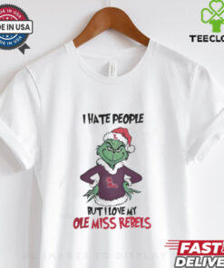 I Hate People But I Love My Ole Miss Rebels Grinch Merry Christmas Shirt