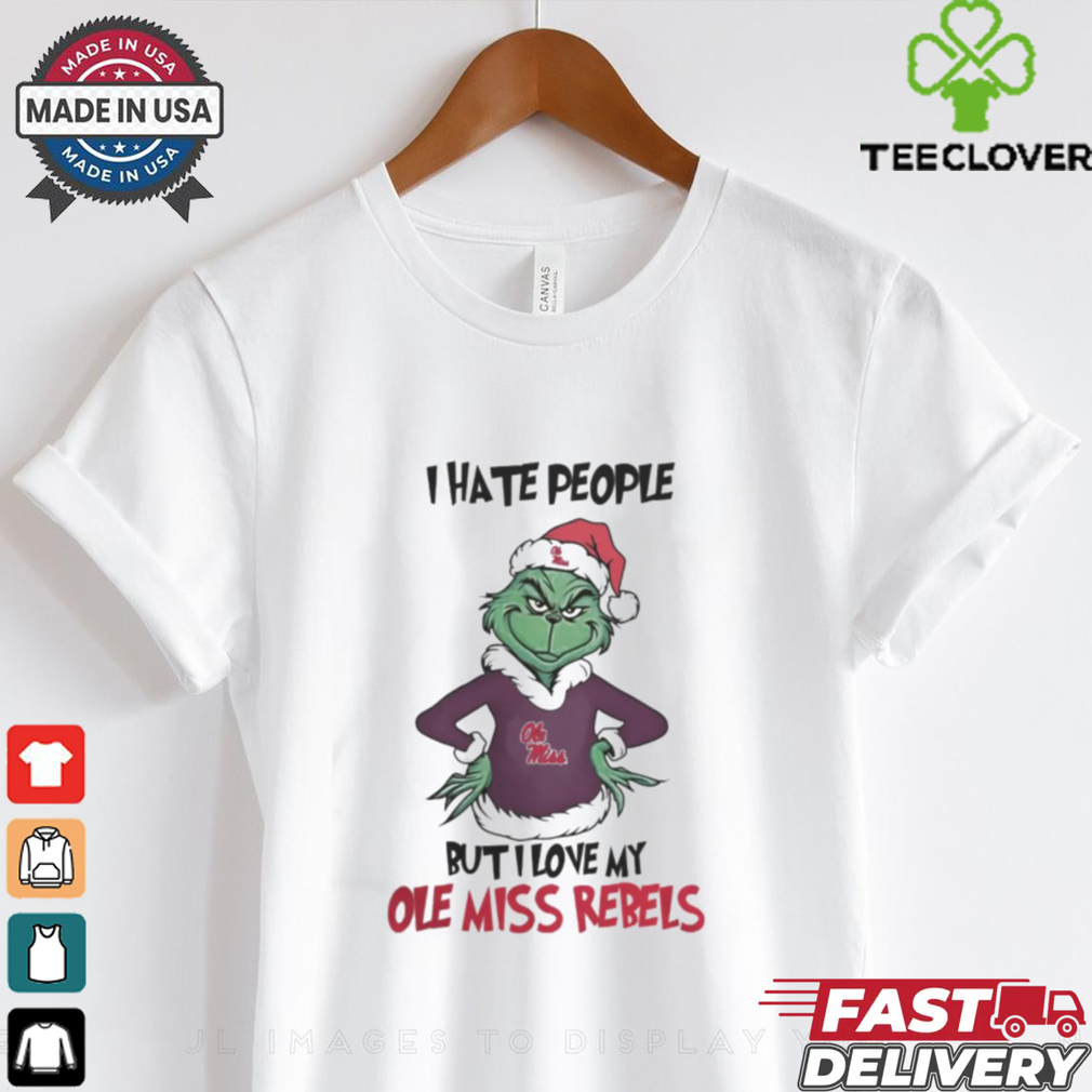 I Hate People But I Love My Ole Miss Rebels Grinch Merry Christmas Shirt I Hate People But I Love My Ole Miss Rebels Grinch Merry Christmas Shirt