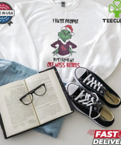 I Hate People But I Love My Ole Miss Rebels Grinch Merry Christmas Shirt