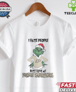 I Hate People But I Love My Purdue Boilermakers Grinch Merry Christmas Shirt
