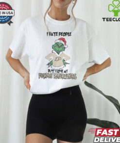 I Hate People But I Love My Purdue Boilermakers Grinch Merry Christmas Shirt