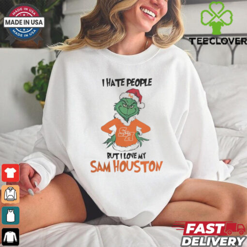 I Hate People But I Love My Sam Houston Grinch Merry Christmas Shirt