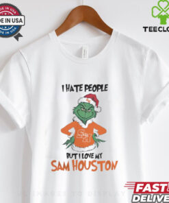I Hate People But I Love My Sam Houston Grinch Merry Christmas Shirt