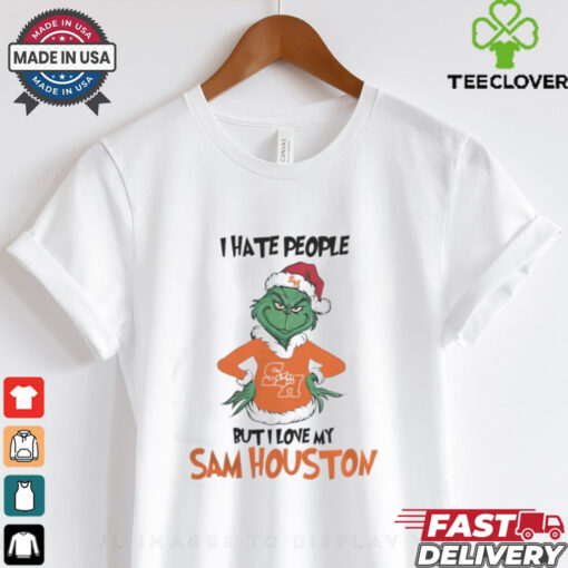 I Hate People But I Love My Sam Houston Grinch Merry Christmas Shirt