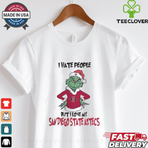 I Hate People But I Love My San Diego State Aztecs Grinch Merry Christmas Shirt