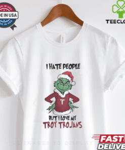 I Hate People But I Love My Troy Trojans Grinch Merry Christmas Shirt