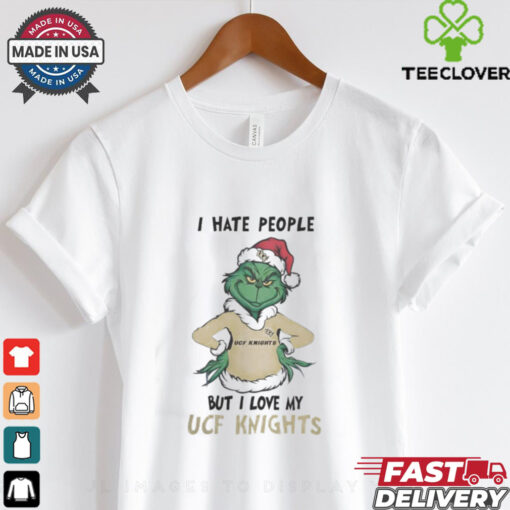 I Hate People But I Love My UCF Knights Grinch Merry Christmas Shirt