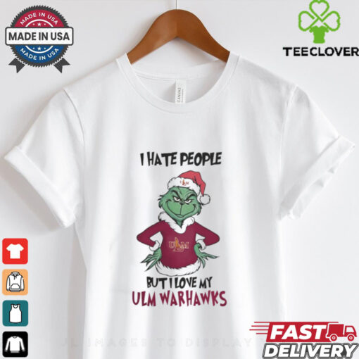 I Hate People But I Love My ULM Warhawks Grinch Merry Christmas Shirt