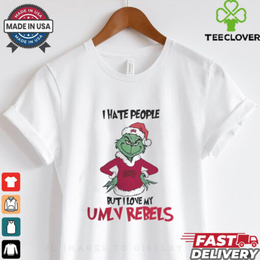 I Hate People But I Love My UNLV Rebels Grinch Merry Christmas Shirt