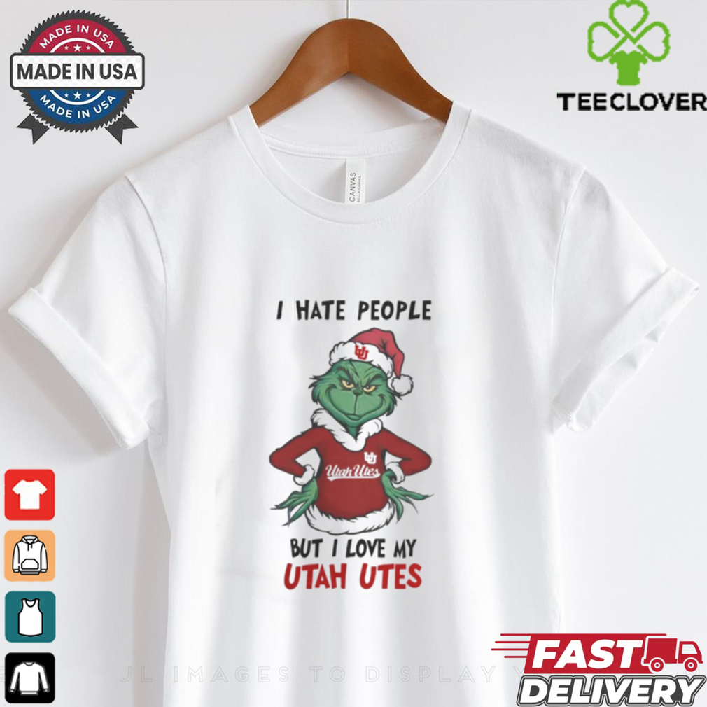 I Hate People But I Love My Utah Utes Grinch Merry Christmas Shirt I Hate People But I Love My Utah Utes Grinch Merry Christmas Shirt