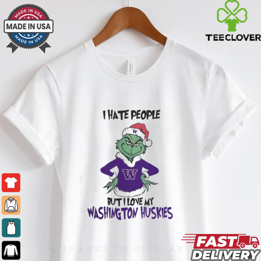 I Hate People But I Love My Washington Huskies Grinch Merry Christmas Shirt I Hate People But I Love My Washington Huskies Grinch Merry Christmas Shirt