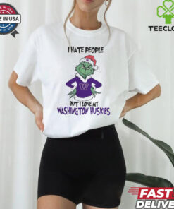 I Hate People But I Love My Washington Huskies Grinch Merry Christmas Shirt