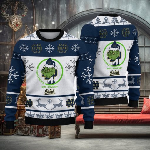 I Hate People But I Love Notre Dame Fighting Irish Limited Design Ugly Christmas Sweater Holidays Gift