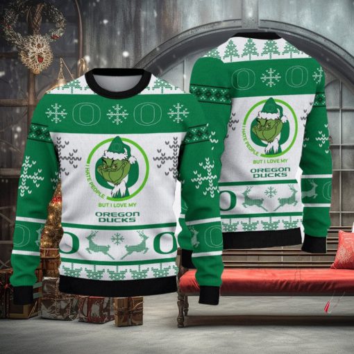 I Hate People But I Love Oregon Ducks Limited Style Ugly Christmas 3D Sweater Gift For Men Women
