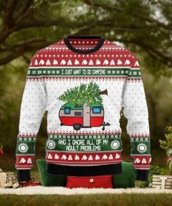 I Just Want To Go Camping Ugly Christmas Sweater