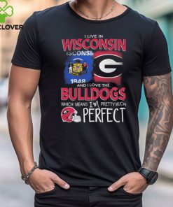 I Live In Wisconsin And I Love The Georgia Bulldogs Which Means I’m Pretty Much Perfect hoodie, sweater, longsleeve, shirt v-neck, t-shirt