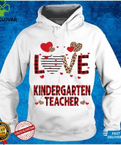 I Love Being A Kindergarten Teacher Red Plaid Valentines T Shirt tee