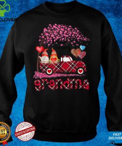 I Love Being Grandma Gnome Red Plaid Truck Valentine's Day T Shirt