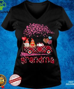 I Love Being Grandma Gnome Red Plaid Truck Valentine's Day T Shirt