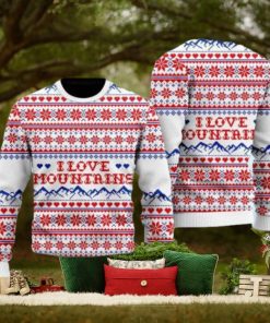 I Love Mountains Pattern Ugly Christmas Sweater Gift Knitting Sweater