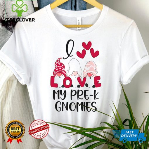 I Love My Pre K Gnomies Valentines Day Shirt tee