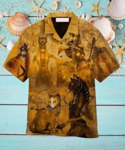I Love The Myths Of Ancient Egyptian Cat Yellow Hawaiian Shirt